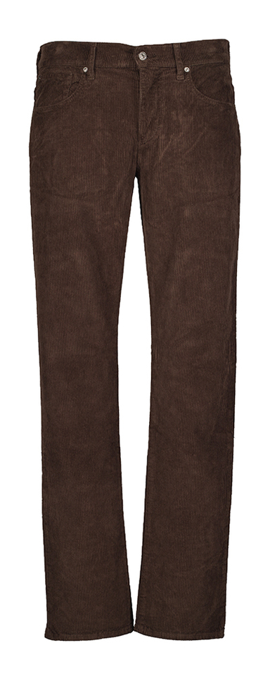 Bruine ribfluwele straight fit broek For All Mankind