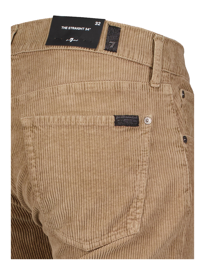 Beige straight fit broek in ribfluweel For All Mankind 