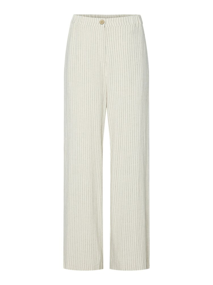 Beige linnen gestreepte broek Yasliru Y.A.S