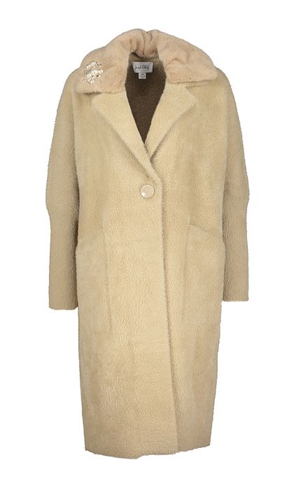 Beige mantel in faux fur Joseph Ribkoff