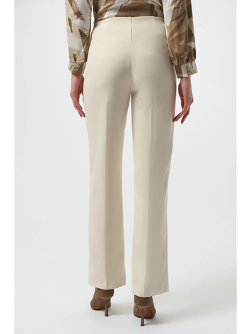 Ecru geklede broek met goudkleurige details Joseph Ribkoff