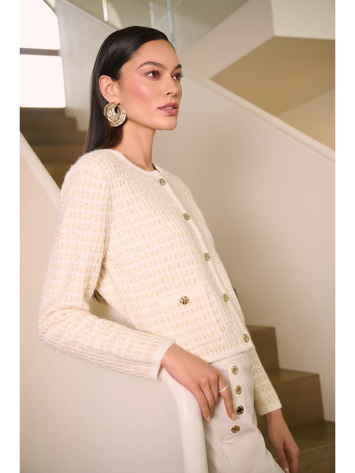 Beige cardigan met sierlijke knopen Joseph Ribkoff