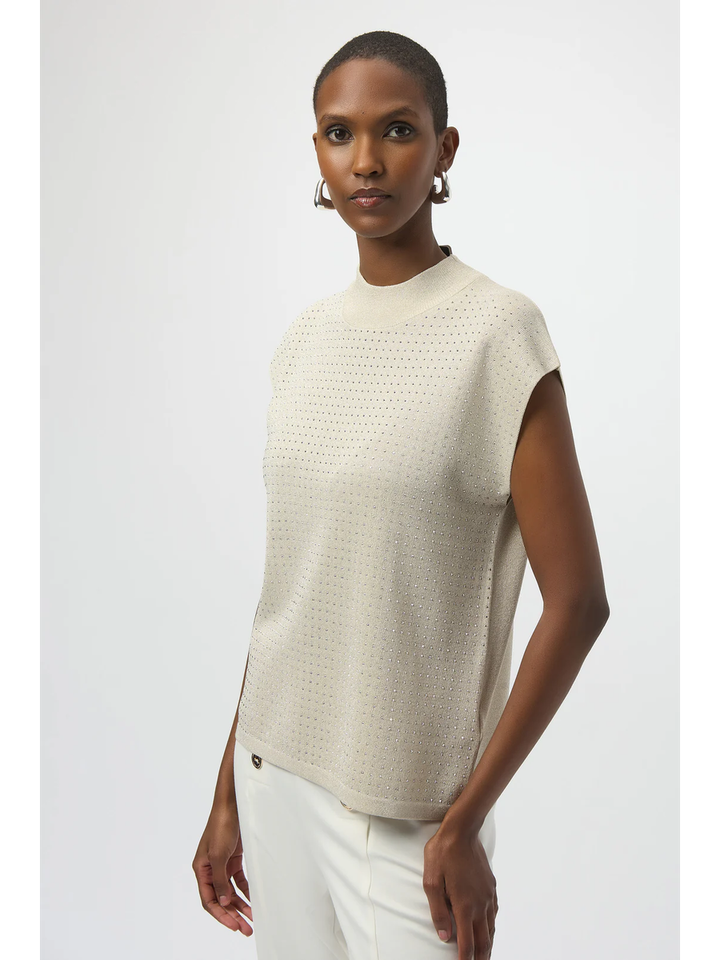Beige top met glitterdetail Joseph Ribkoff