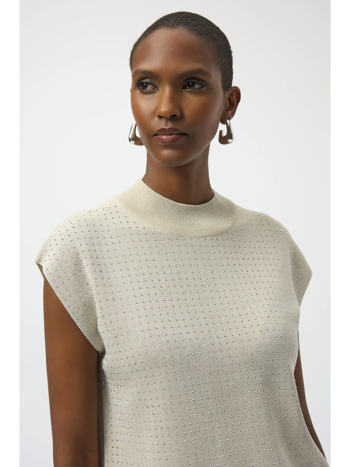 Beige top met glitterdetail Joseph Ribkoff