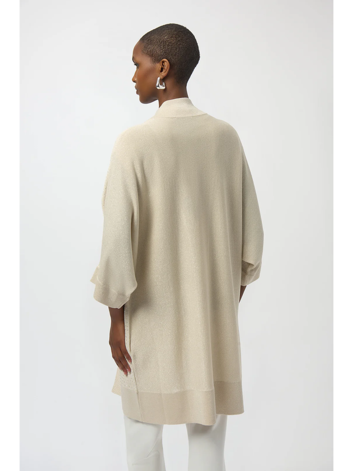 Beige openvallende gilet met strass Joseph Ribkoff 