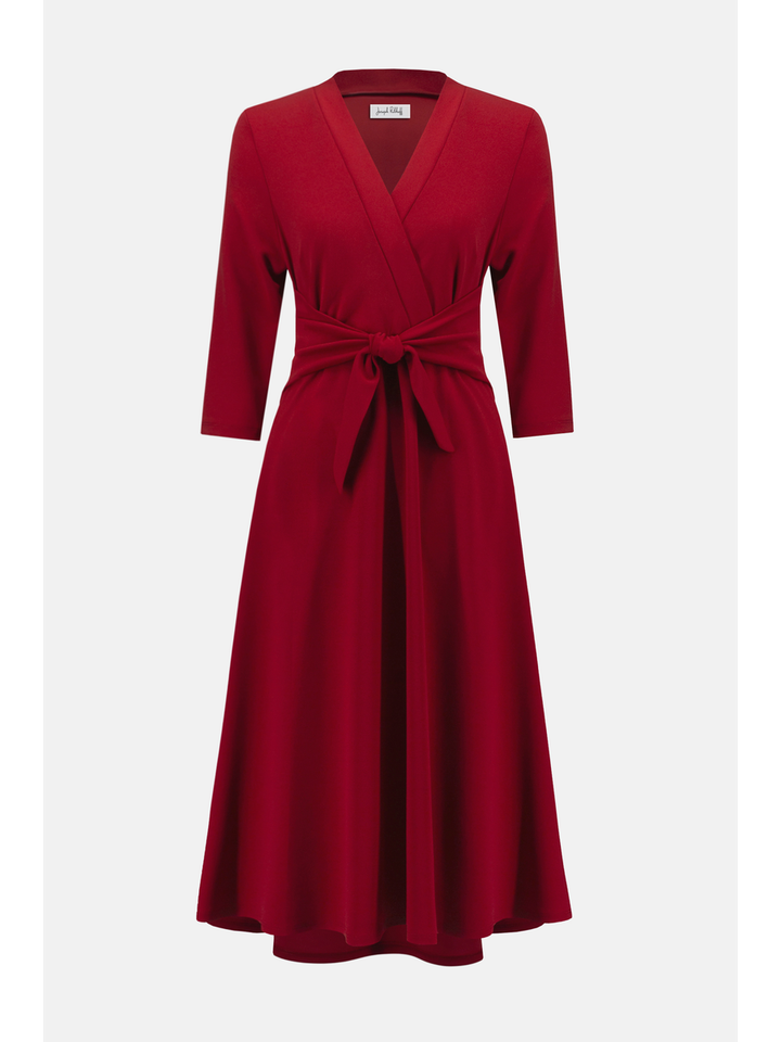 Rood casual kleed met knoopdetail Joseph Ribkoff