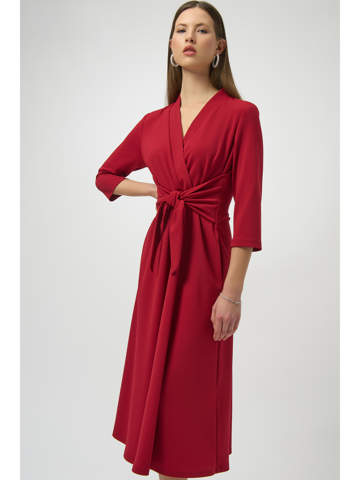 Rood casual kleed met knoopdetail Joseph Ribkoff