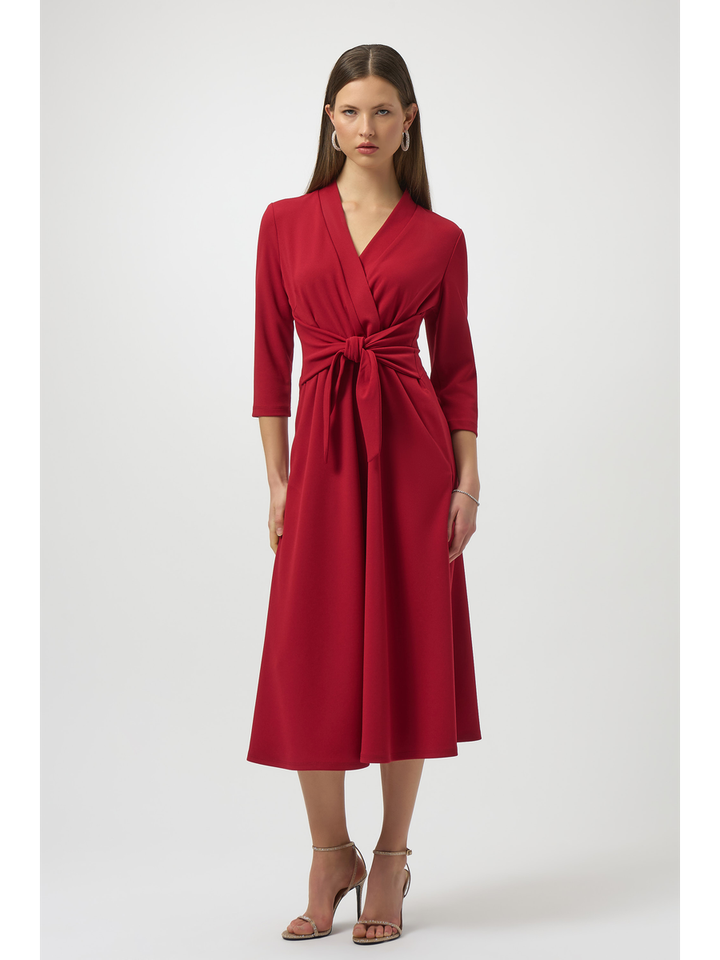 Rood casual kleed met knoopdetail Joseph Ribkoff