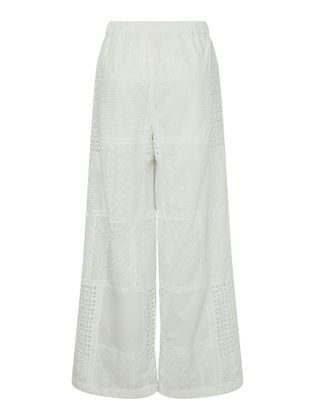 Y.A.S Witte broek in broderie met elastiek Yasberlo