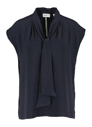 Marella Donkerblauwe blouse met korte mouwen Jerez