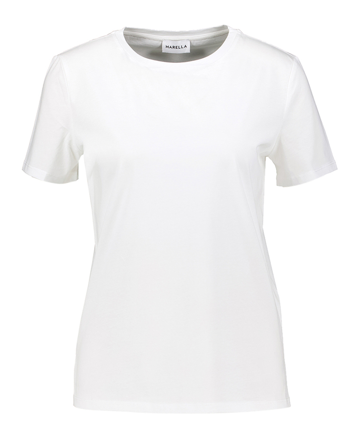 Witte katoenen t-shirt met korte mouwen Alcide Marella