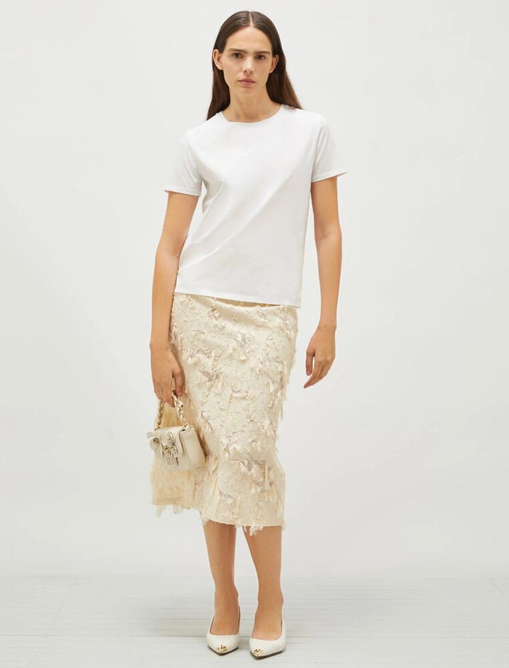 Witte katoenen t-shirt met korte mouwen Alcide Marella