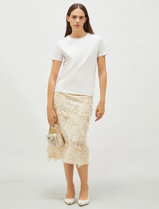 Witte katoenen t-shirt met korte mouwen Alcide Marella