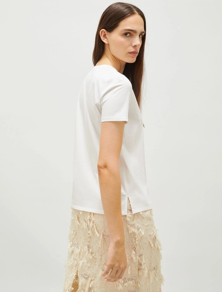 Witte katoenen t-shirt met korte mouwen Alcide Marella