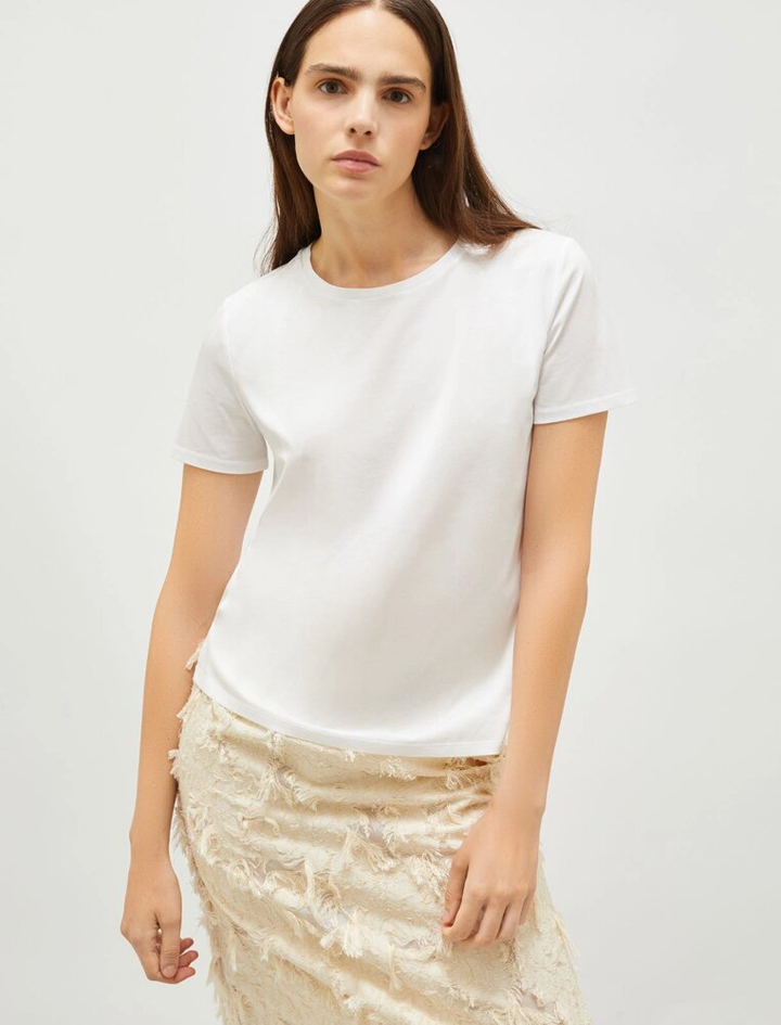 Witte katoenen t-shirt met korte mouwen Alcide Marella