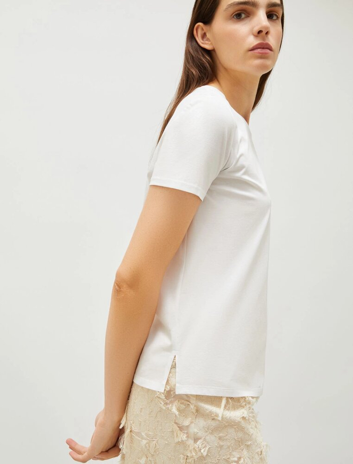 Witte katoenen t-shirt met korte mouwen Alcide Marella