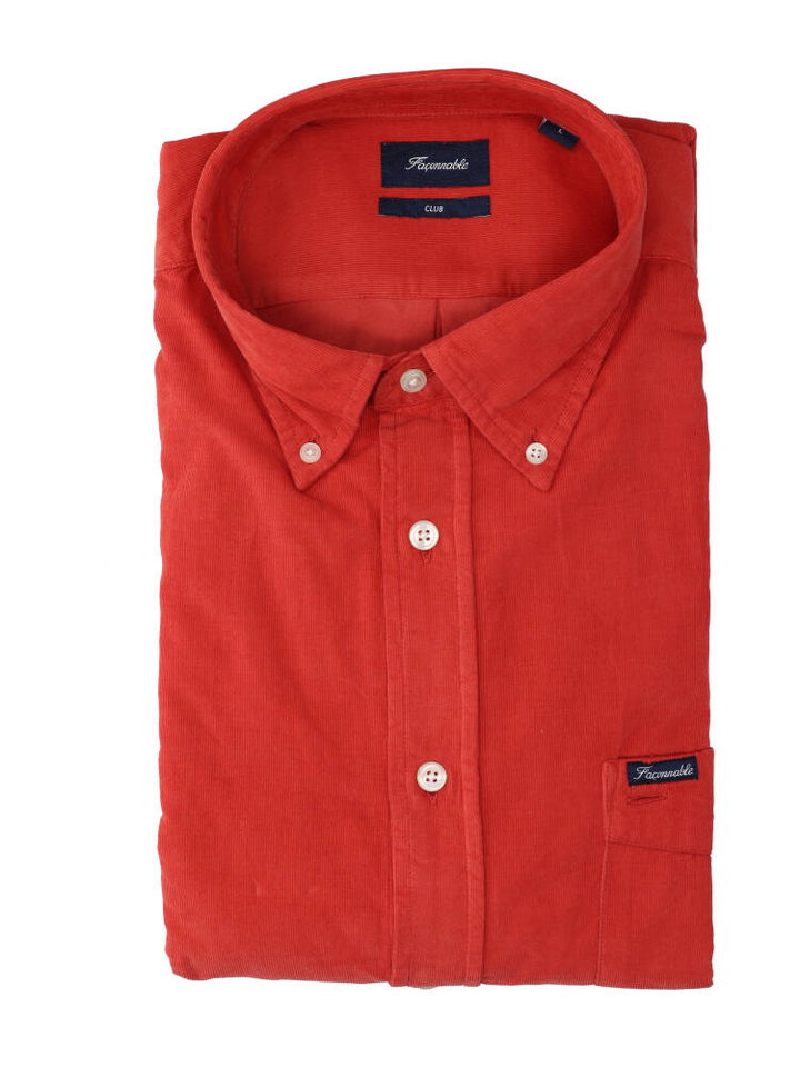 Cedar ribfluwelen hemd (regular fit) met lange mouwen Faconnable