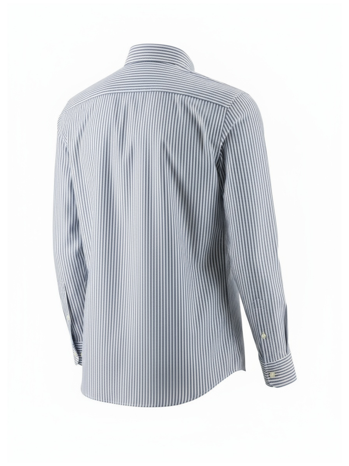 Blauw gestreept hemd(regular fit) met lange mouwen Facconnable 