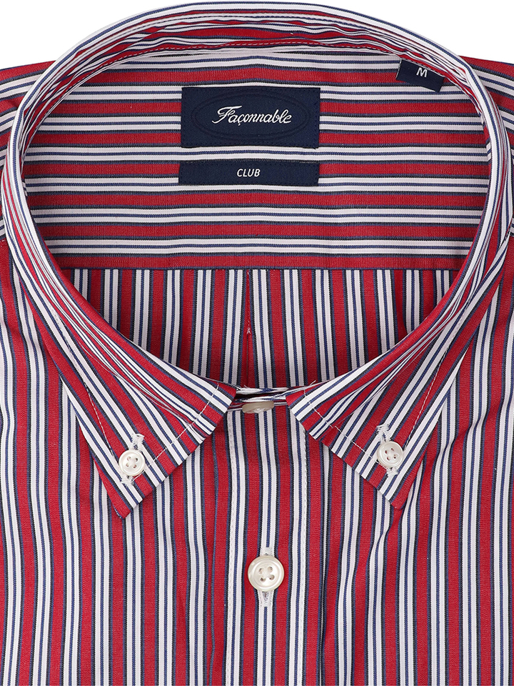 Berry katoenen hemd (regular fit) met strepen en lange mouwen Faconnable
