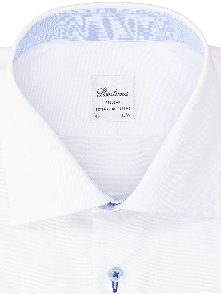 Wit katoenen hemd (regular fit) met lange mouwen Stenströms