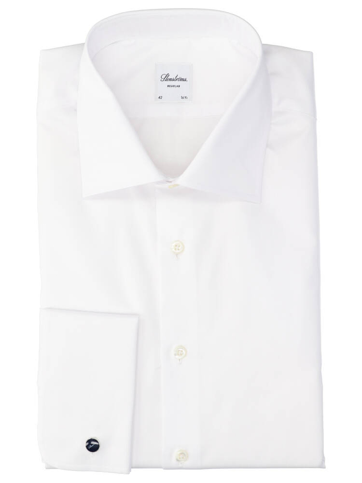 Wit katoenen hemd (regular fit) met lange mouwen Stenströms