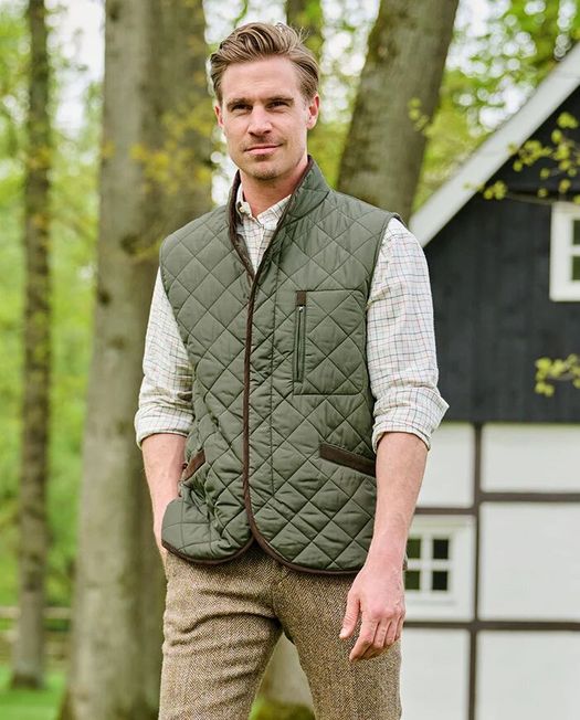 Kaki groene bodywarmer Wellington Of Bilmore