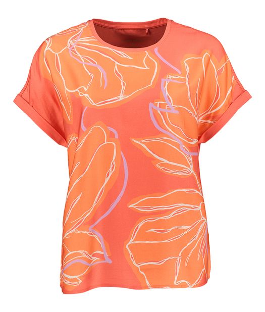 Oranje t-shirt met bloemen Gerry Weber