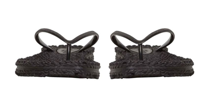 Zwarte slippers met bloem Ilse Jacobsen