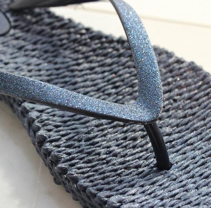 Indigo slippers met glitters Ilse Jacobsen 