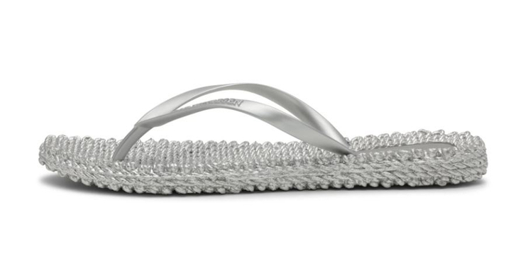 Zilver slippers met glitters Ilse Jacobsen