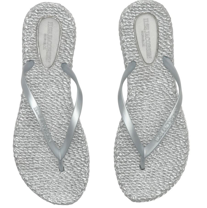 Zilver slippers met glitters Ilse Jacobsen