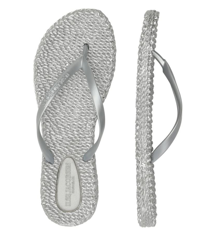 Zilver slippers met glitters Ilse Jacobsen