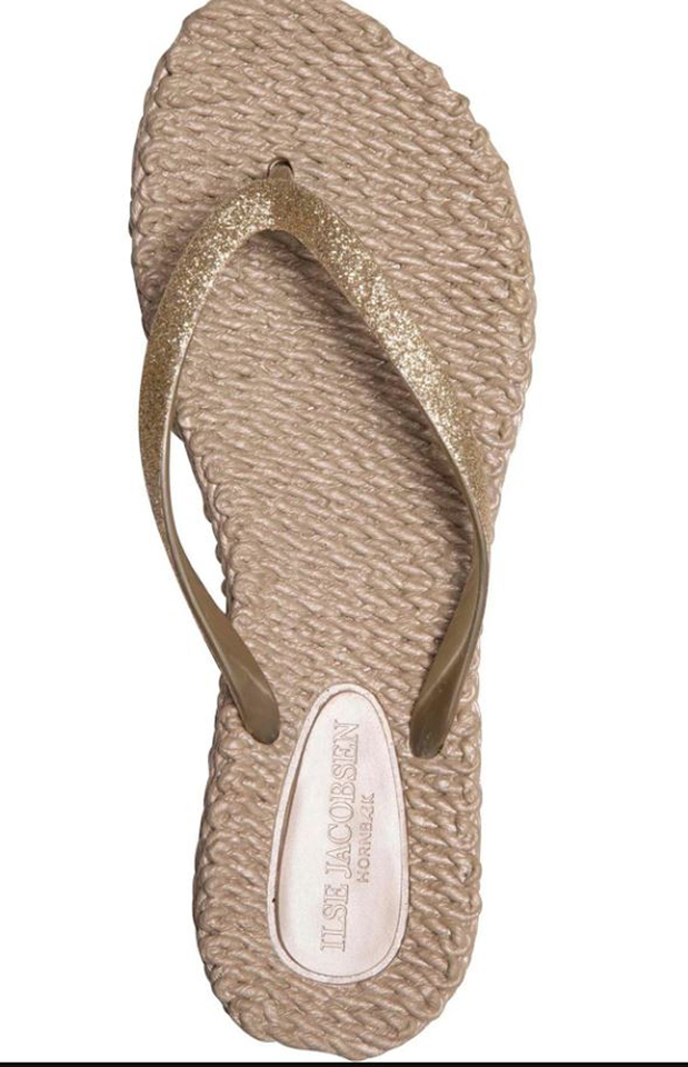 Platin slippers met glitters Ilse Jacobsen