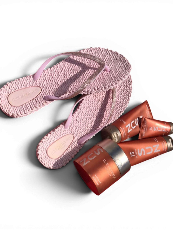 Misty roze slippers met glitters Ilse Jacobsen 