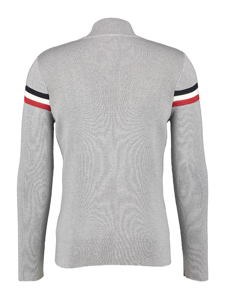 Grijze wollen trui met streep detail aan de mouw Wengen Fusalp