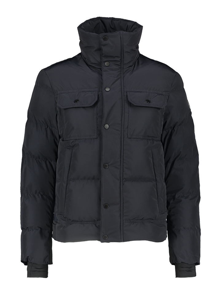 Donkerblauwe puffer jacket met opgestikte zakken Carlo Fusalp
