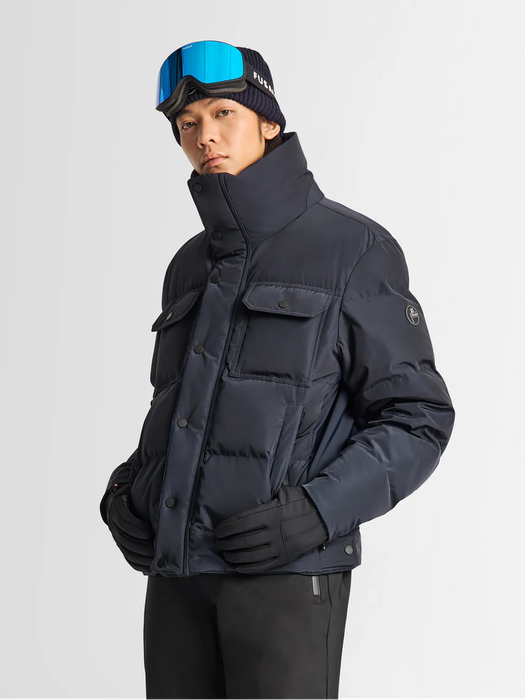 Donkerblauwe puffer jacket met opgestikte zakken Carlo Fusalp