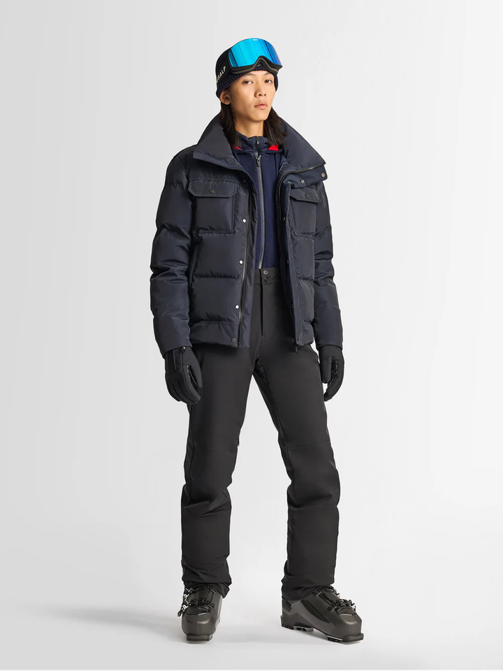 Donkerblauwe puffer jacket met opgestikte zakken Carlo Fusalp