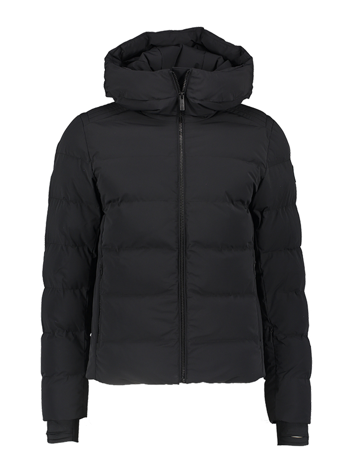 Zwarte puffer jacket met rits en kap Constant Fusalp 