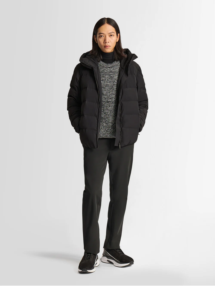 Zwarte puffer jacket met rits en kap Constant Fusalp 