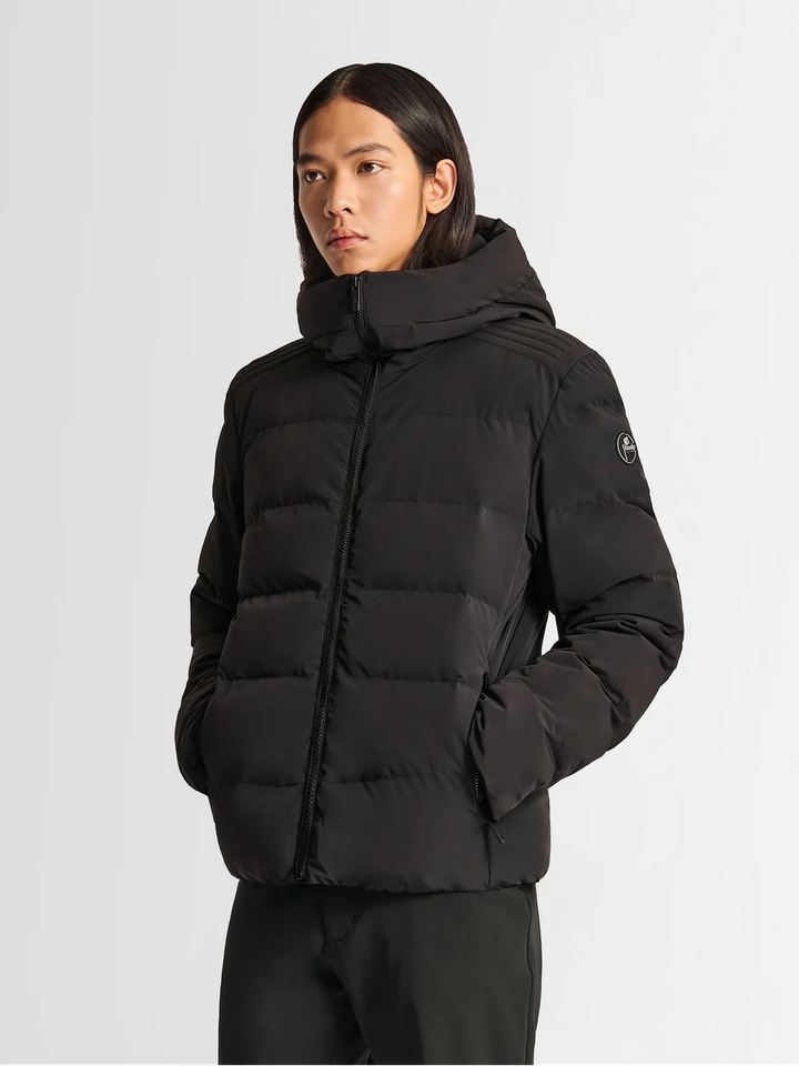 Zwarte puffer jacket met rits en kap Constant Fusalp 