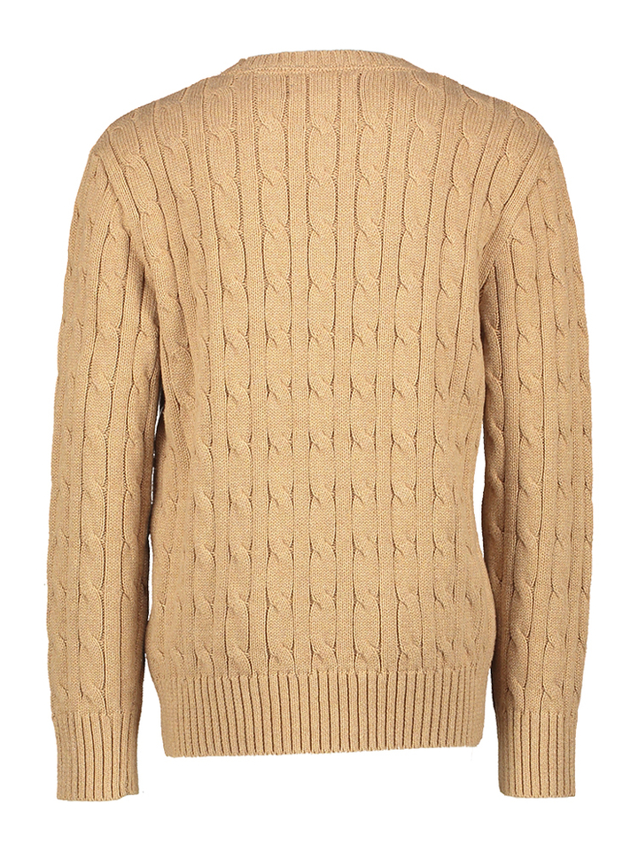 Camel kleurige trui met kabel Ralph Lauren