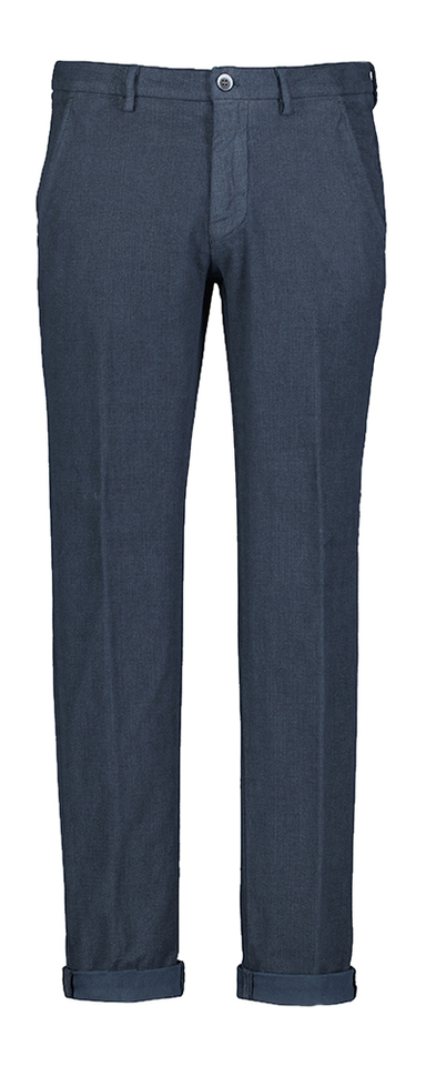 Donkerblauwe lange broek met visgraatmotief Masons 