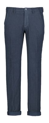 Donkerblauwe lange broek met visgraatmotief Masons