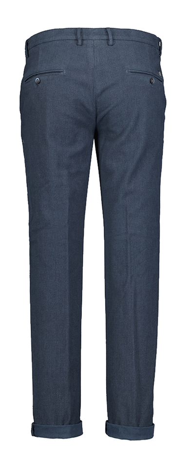 Donkerblauwe lange broek met visgraatmotief Masons 