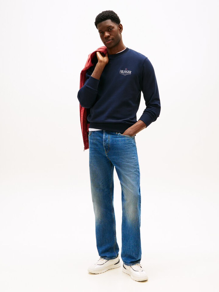 Donkerblauwe sweater met ronde hals Tommy Hilfiger