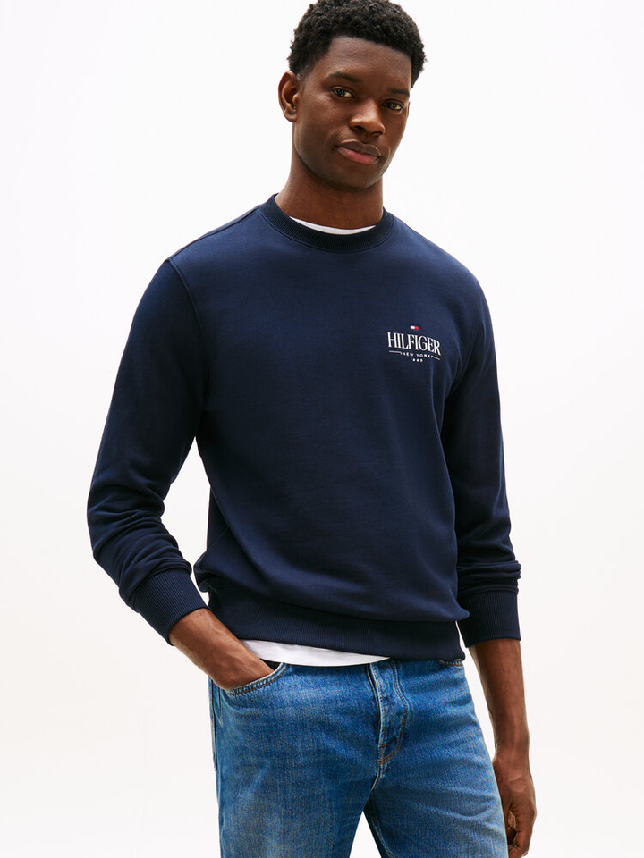 Donkerblauwe sweater met ronde hals Tommy Hilfiger