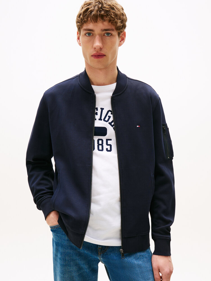 Blauwe cardigan met rits Tommy Hilfiger