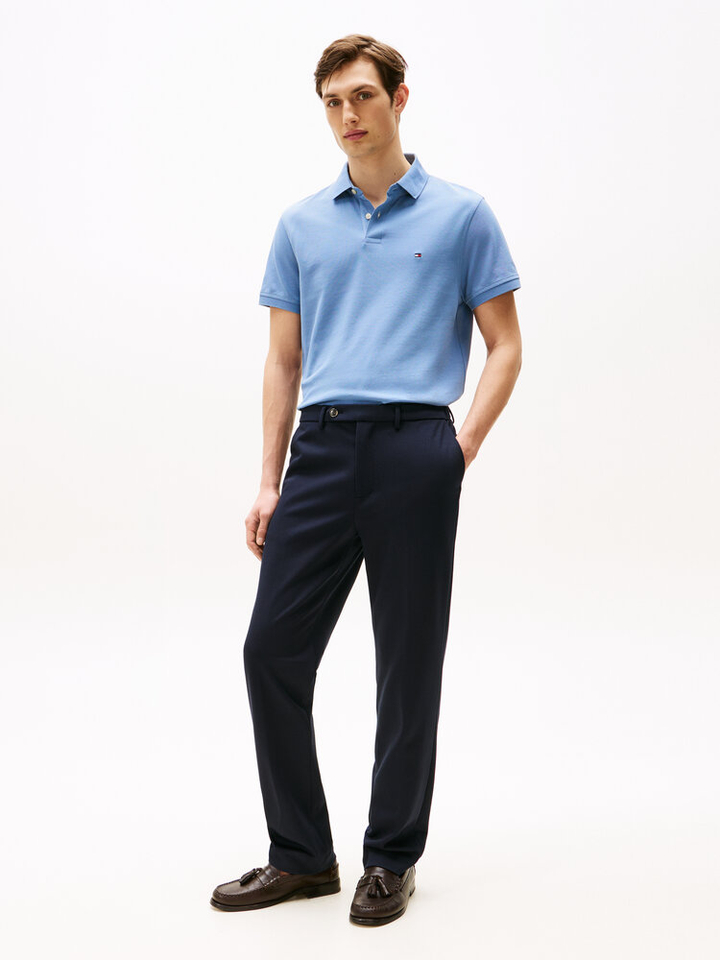 Lichtblauwe polo met kort mouwen Tommy Hilfiger