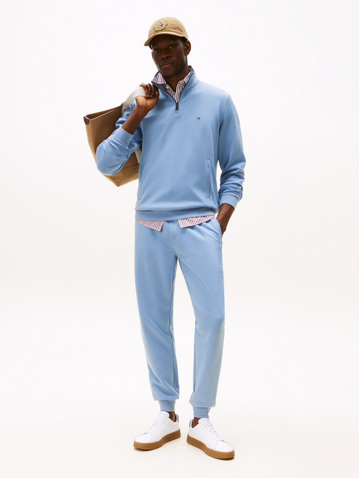 Lichtblauwe cardigan met korte rits Tommy Hilfiger